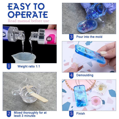 1:1 Crystal Clear Epoxy Resin Kit - High Gloss Bubble-Free Coating