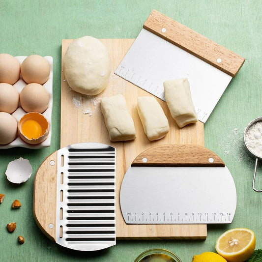 Stainless Steel Pastry Cutters Noodle Knife Cake Scraper Set