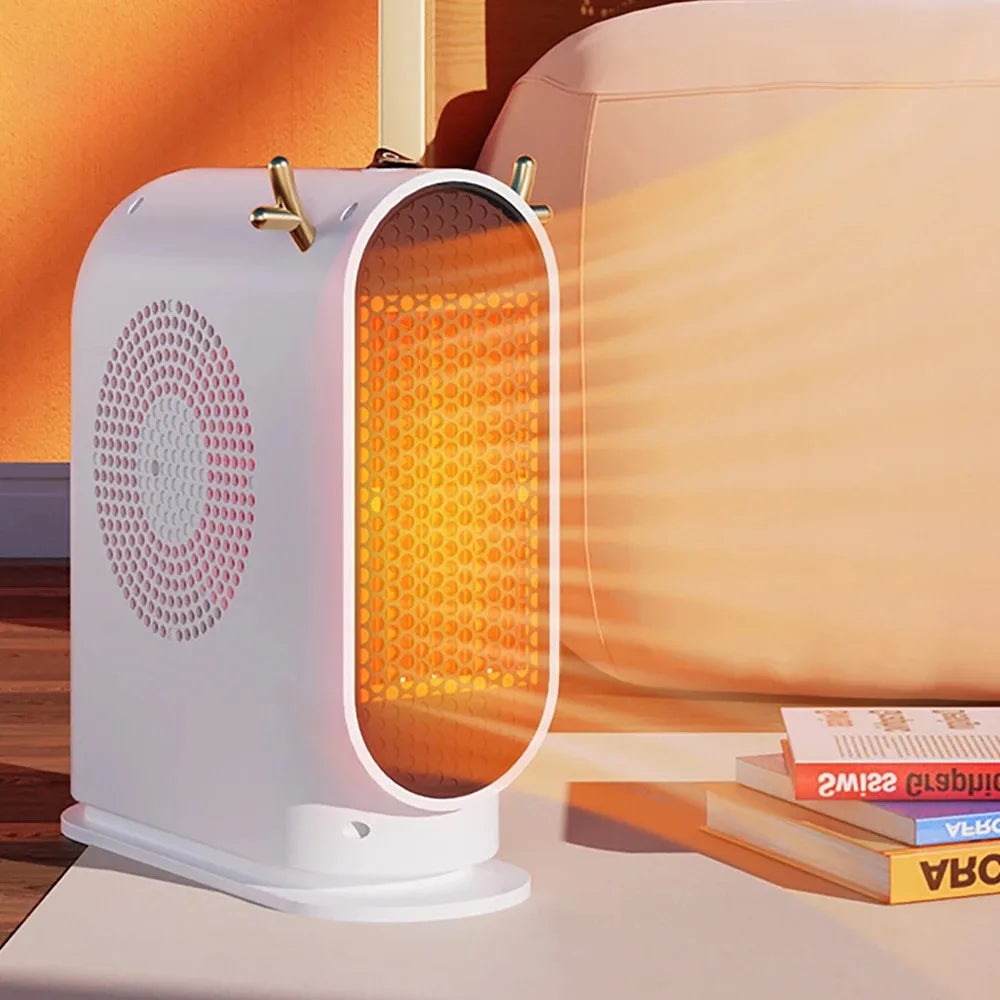 500W Desktop Electric Heater with Intelligent Thermostat Fan