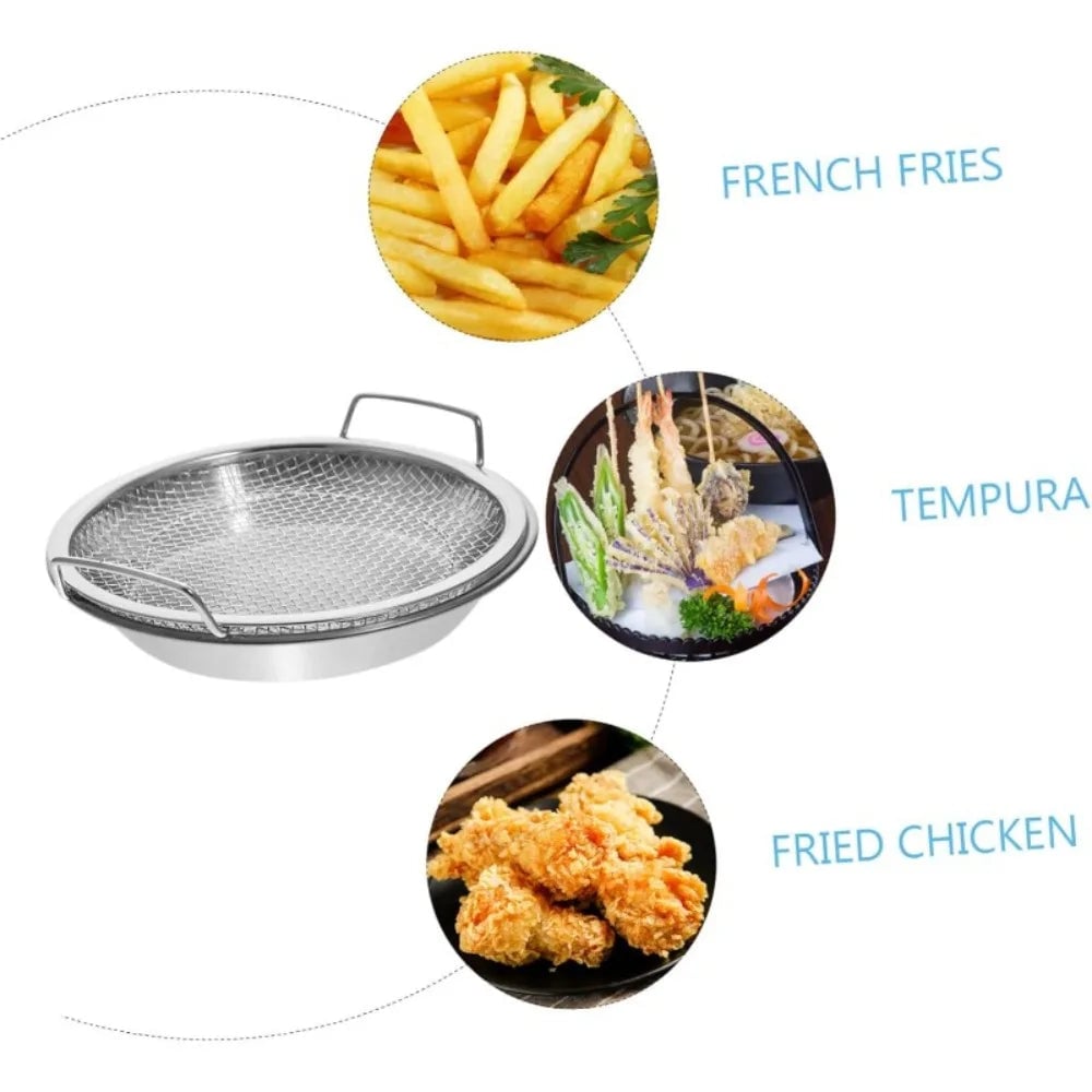 Heavy Duty Stainless Steel Frying Rack with Draining Tray - Foldable