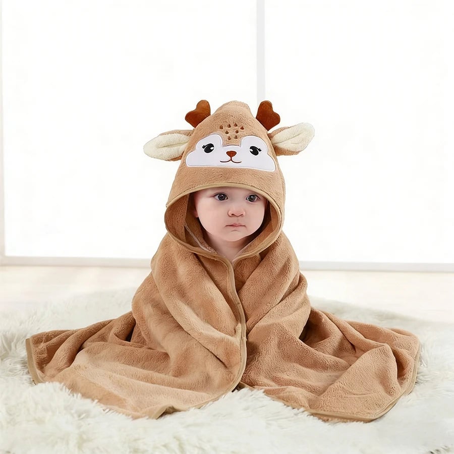 Baby Animal-Shaped Hooded Bathrobe - Quick-Dry Soft Bath Towel Wrap