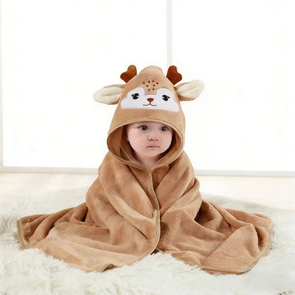 Baby Animal-Shaped Hooded Bathrobe - Quick-Dry Soft Bath Towel Wrap