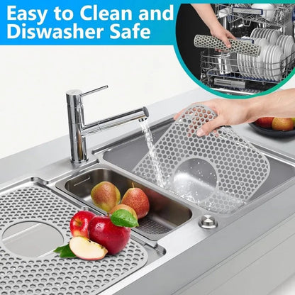 Silicone Kitchen Sink Mat - Folding Non-Slip Heat Resistant Protector