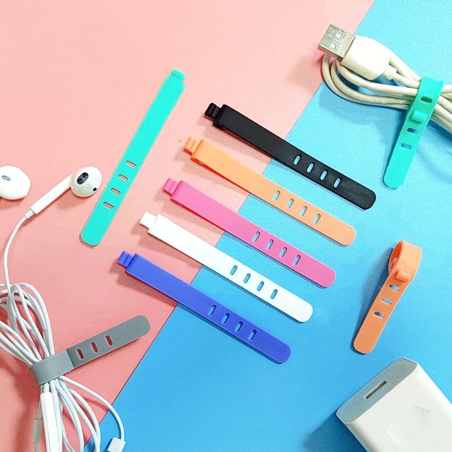 20PCS Silicone Cable Ties Reusable Wire Organizer Cord Holder Straps