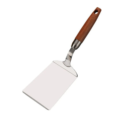 Stainless Steel BBQ Spatula Wooden Handle - Grill Turner Flipper