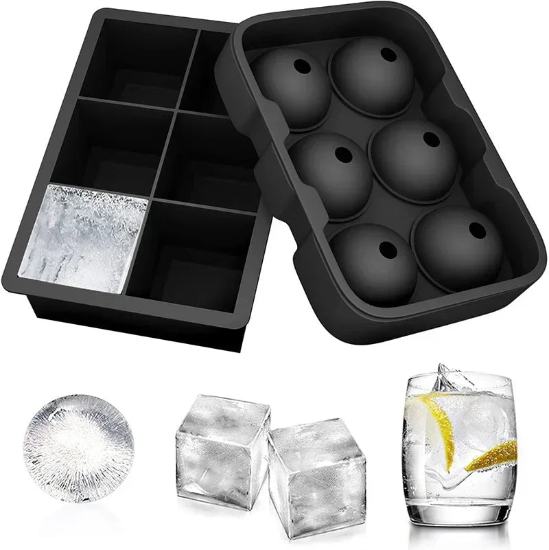 Food Grade Silicone Ice Cube Mold - Round Square Ball Ice Tray