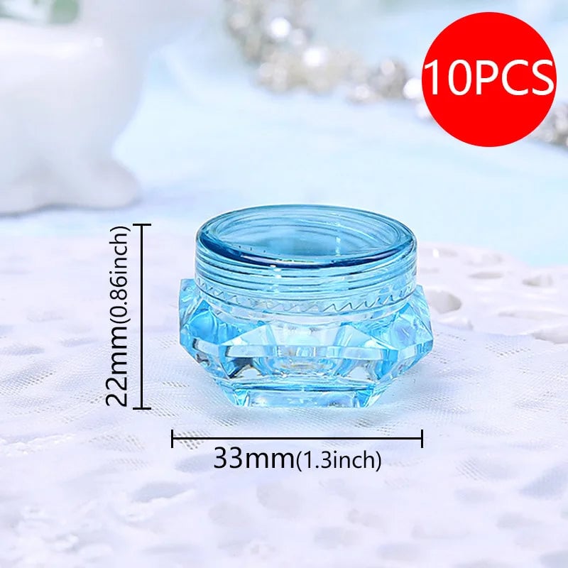10pcs Diamond Shaped Cosmetic Cream Jars Refillable Travel Containers