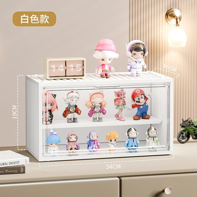 3-Tier Acrylic Display Case Dustproof Step Shelf Anime Figures