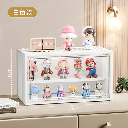 3-Tier Acrylic Display Case Dustproof Step Shelf Anime Figures