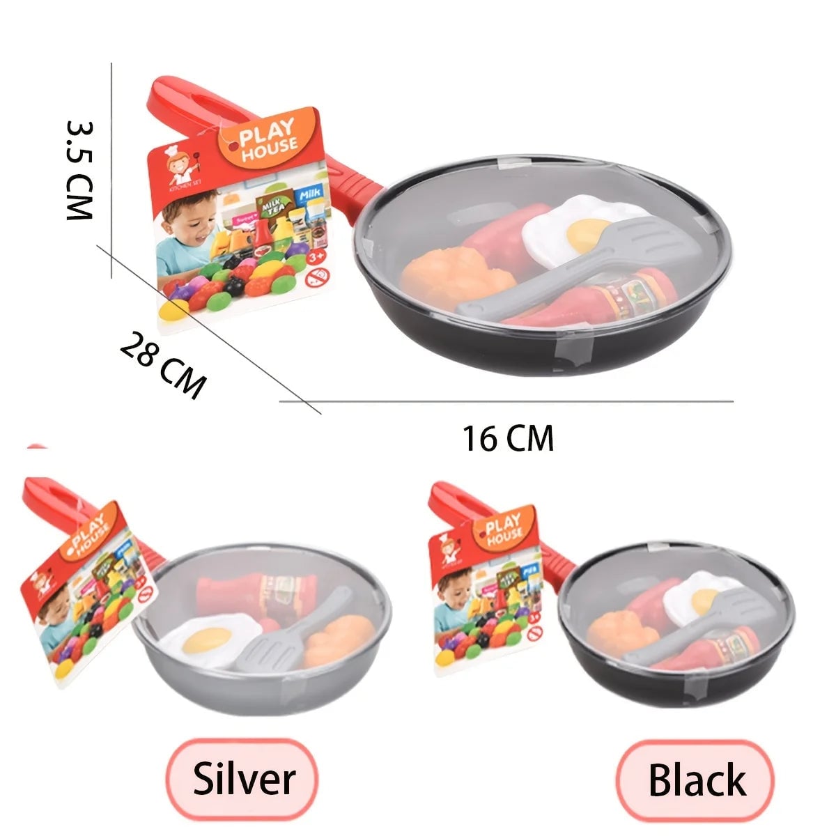 8PCS Kitchen Pretend Play Set - Food Toys Cookware with Steak Bread