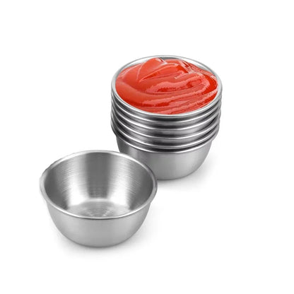 304 Stainless Steel Sauce Dipping Bowls 6/12 Pcs Round Mini Cups