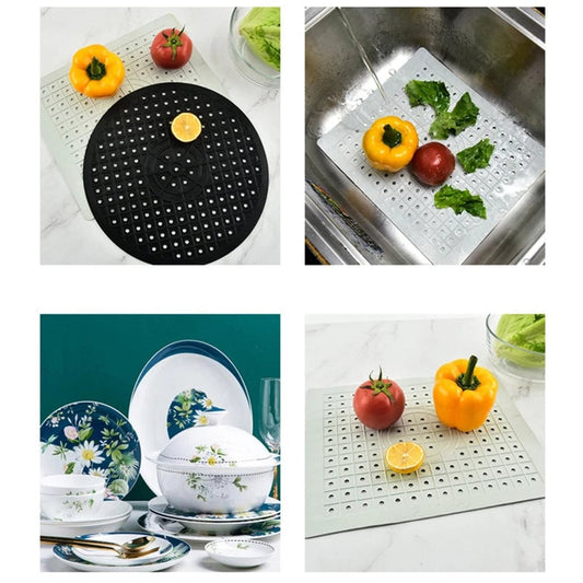 Quick Drain Anti-Slip Rubber Sink Mat Heat Resistant Kitchen