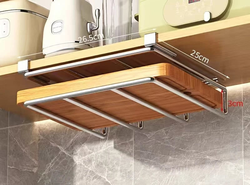 Stainless Steel Under Cabinet Cutting Board Organizer Holder