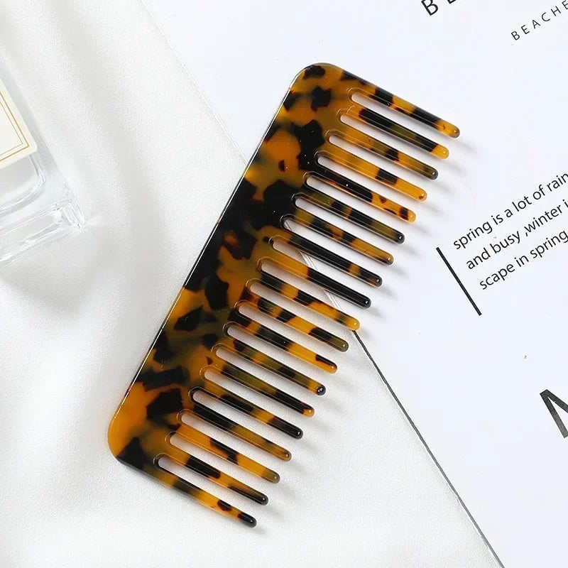 Wide Tooth Acetate Hair Comb Anti Static Korean Massage Hairbrush