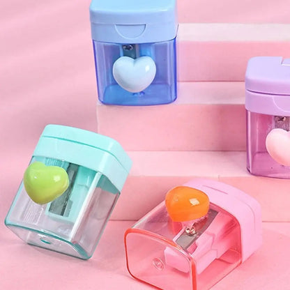 Cartoon Pencil Sharpener Single/Double Hole Student School Office