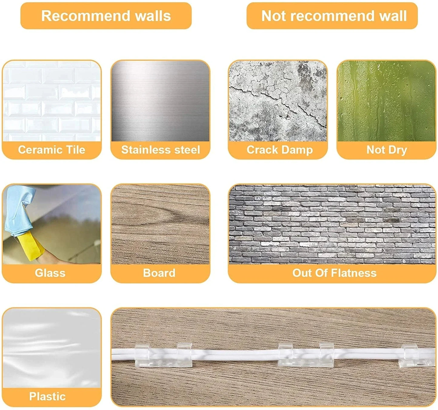 Self-Adhesive Cable Clips Organizer Wire Holder Cord Management