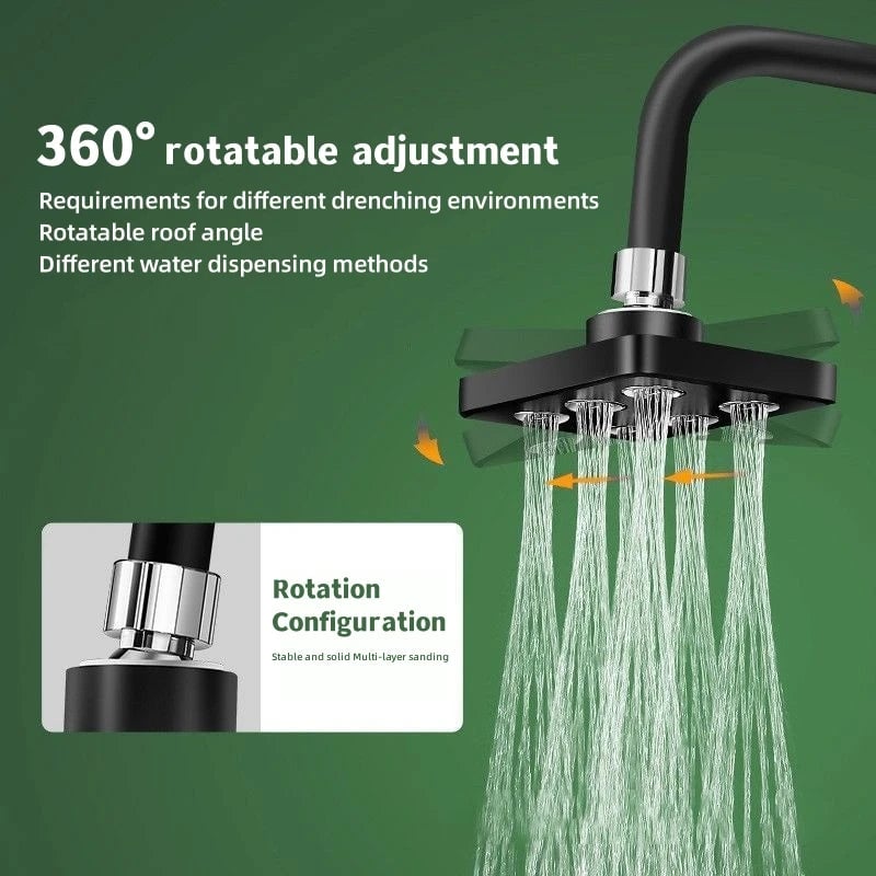 360° Pressurized Rain Shower Head Mini-Surround Large Water Flow
