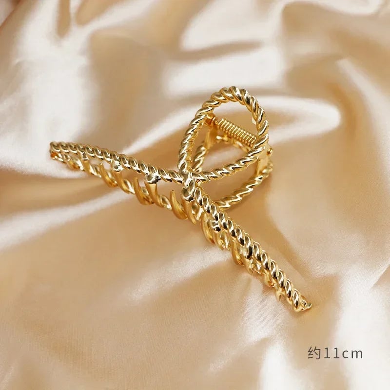 Gold Butterfly Hair Claw Clip - Geometric Design Hair Accessory