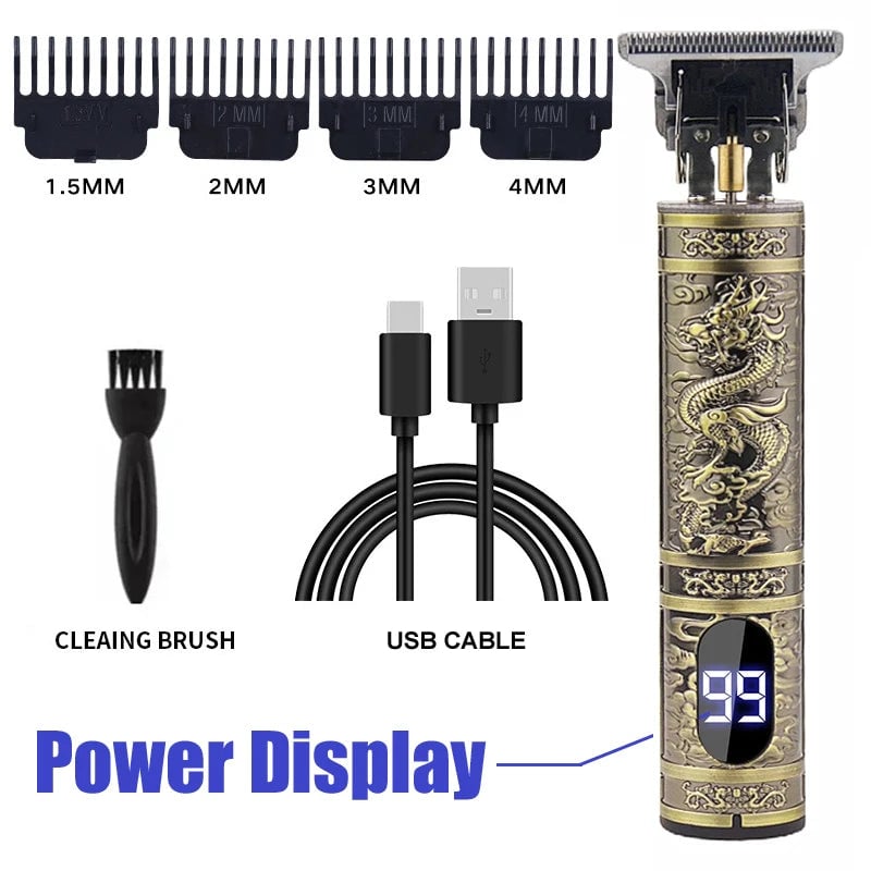 USB Electric Hair Clipper Beard Trimmer Dragon Buddha Design Pro