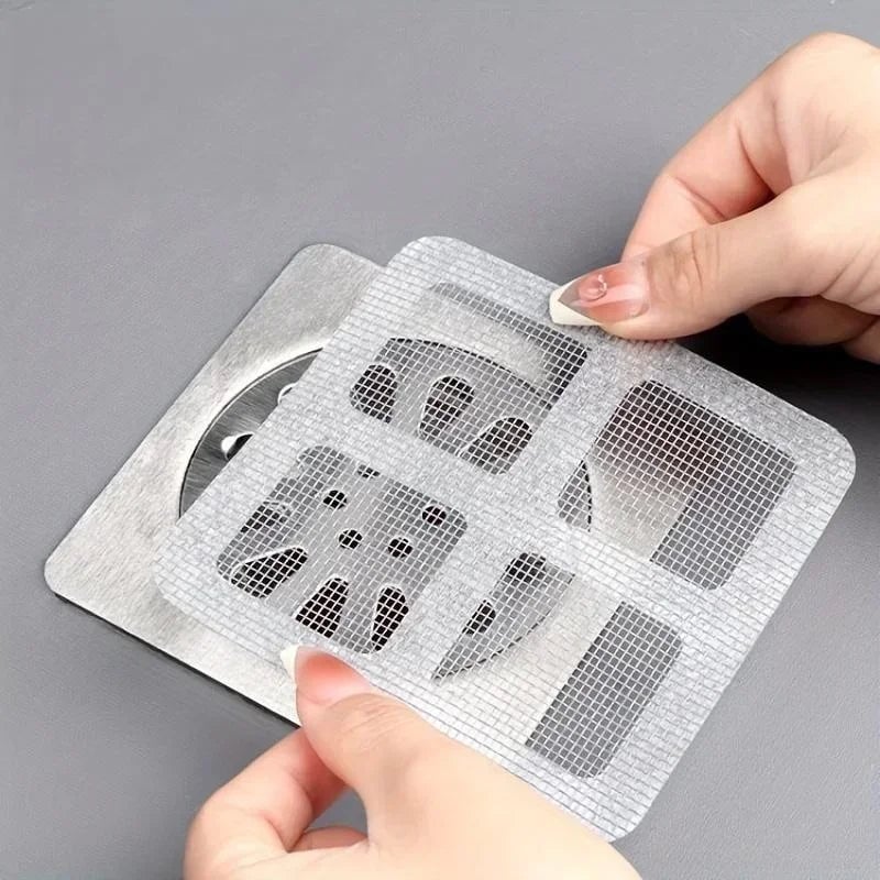 10pcs Disposable Mesh Shower Drain Hair Catcher Covers Strainer