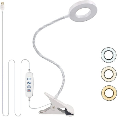 48 LED Clip-On Desk Lamp 360° Flexible Gooseneck USB Eye Care Light