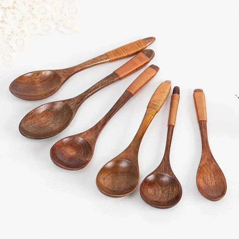Natural Wooden Cooking Spoons - Multi-Purpose Kitchen Utensil Set