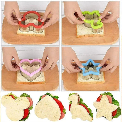 Kids Sandwich Cutters Set Heart Star Mickey Shape Bread Toast Molds