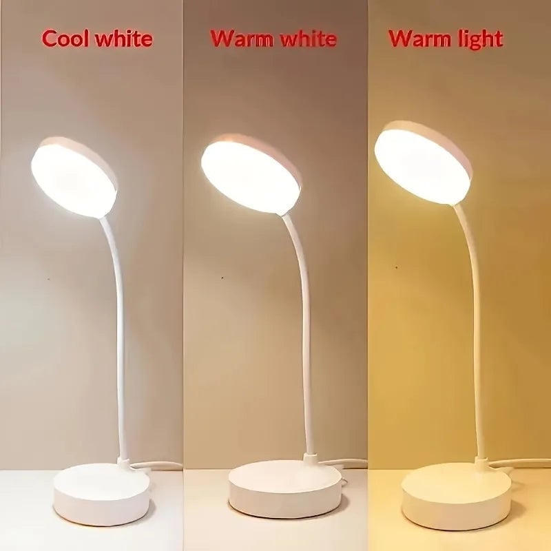 LED Desk Lamp 3-Level Dimmer USB Powered Eye-Care Warm White Light