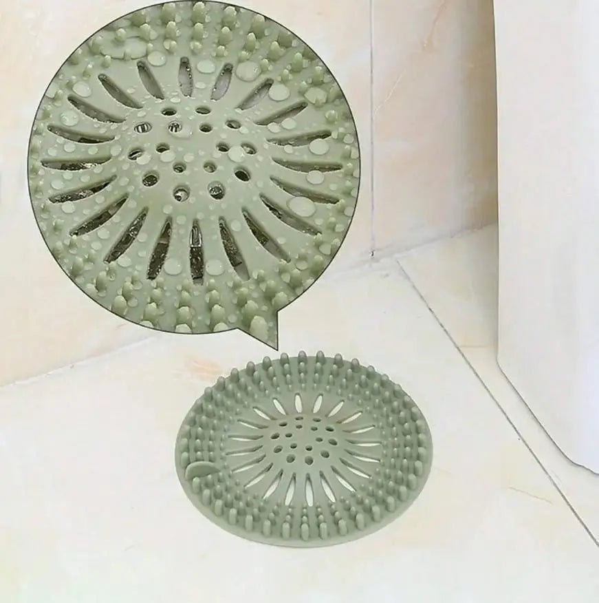 Silicone Hair Catcher Drain Cover with Suction Cup - Shower & Bath