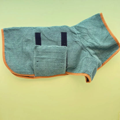 Absorbent Dog Bathrobe Quick-Dry Pet Bath Towel Full Body Wrap