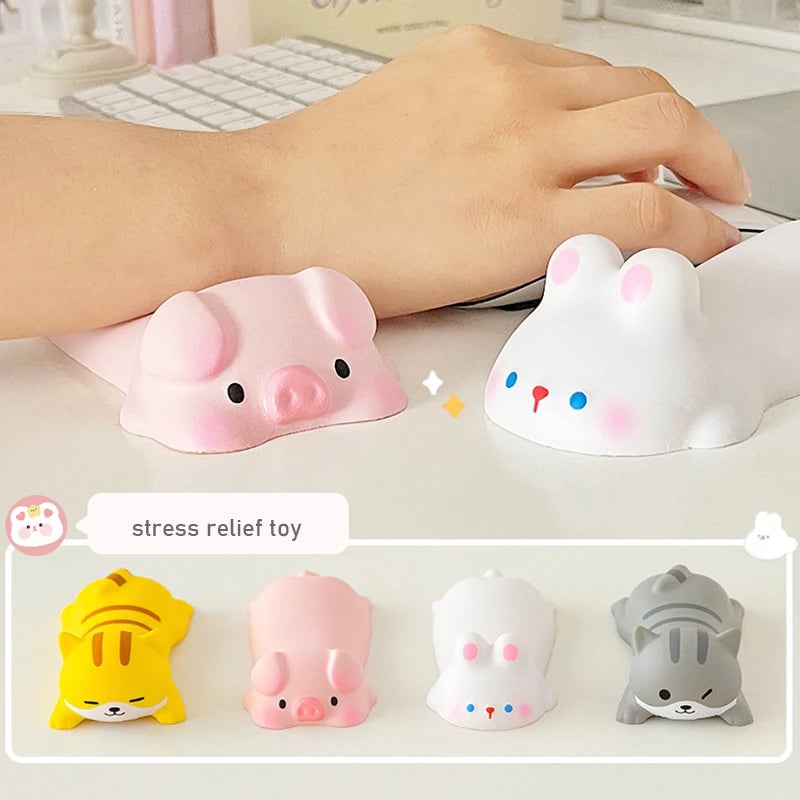 Ergonomic Kawaii Wrist Rest Mouse Pad - Slow Rising Squishy Support