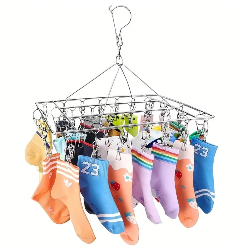 Stainless Steel Windproof Clothespin Hanger for Bra Sock Towel