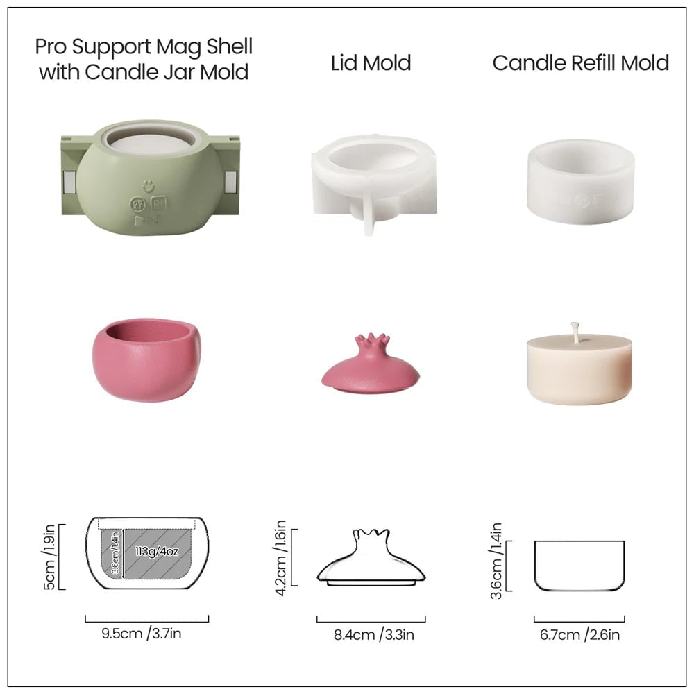 Nicole Pomegranate Concrete Candle Jar Silicone Mold for Jesmonite DIY