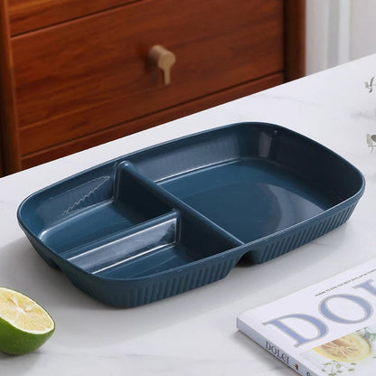3 Compartment Portion Control Plate Microwave Safe Diet Dinnerware