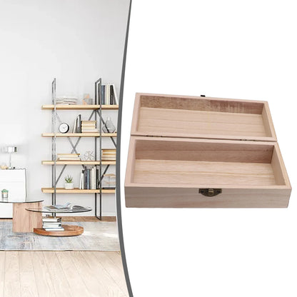 Wooden Storage Box 20x10x6cm Retro Buckle Tea Coffee Bean Container
