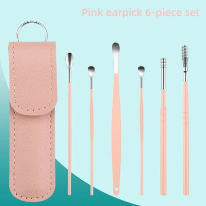 Stainless Steel Ear Cleaning Tool Kit with Pick Set & Storage Bag