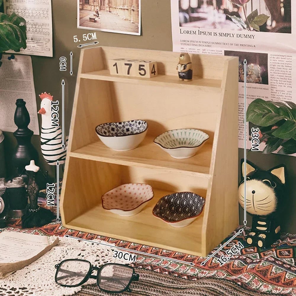 Vintage Wooden Perfume Organizer Rack - Multifunctional Storage