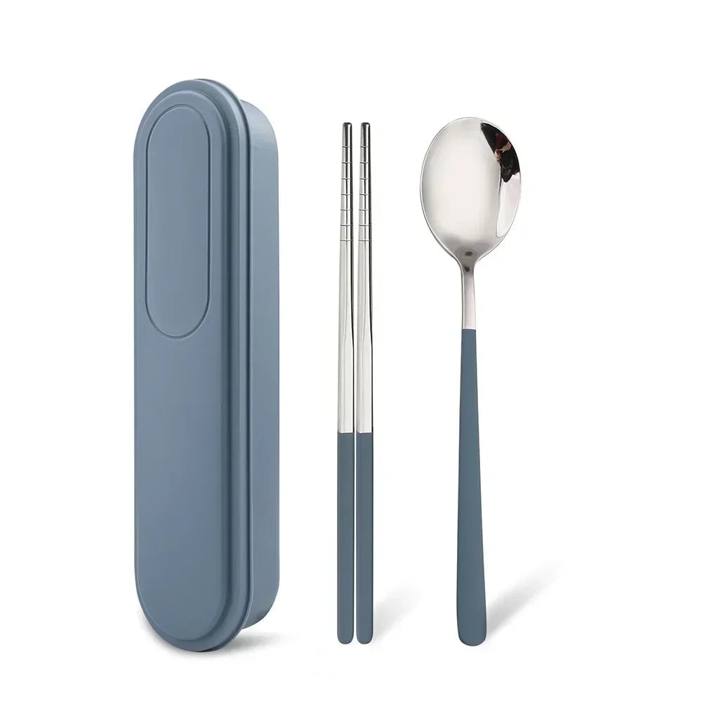 304 Stainless Steel Portable Cutlery Set Fork Spoon Storage Box
