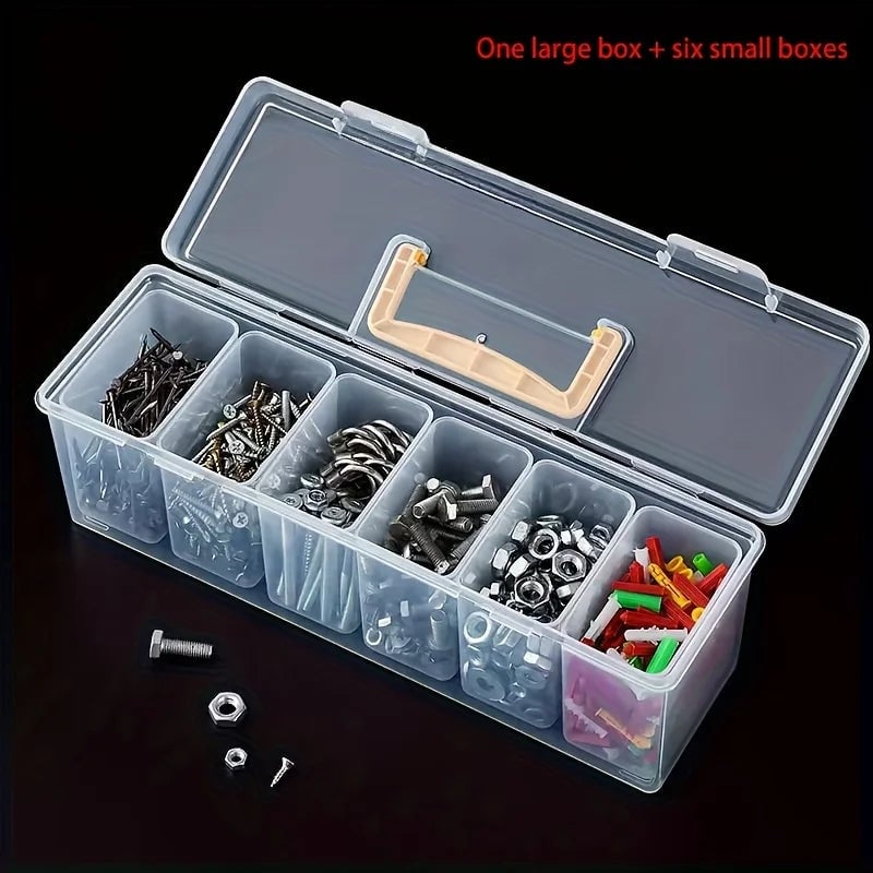 Multi-Compartment Tool Storage Box Set - Screw Parts Organizer