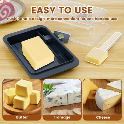 Airtight Butter Dish with Lid - Easy Scoop Keeper Container Tray