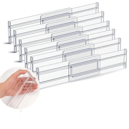 Adjustable Clear Plastic Drawer Dividers - 1/4/6pcs Organizers