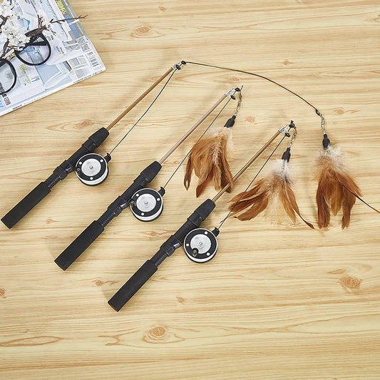 Retractable Cat Teaser Wand - Telescopic Interactive Feather Toy