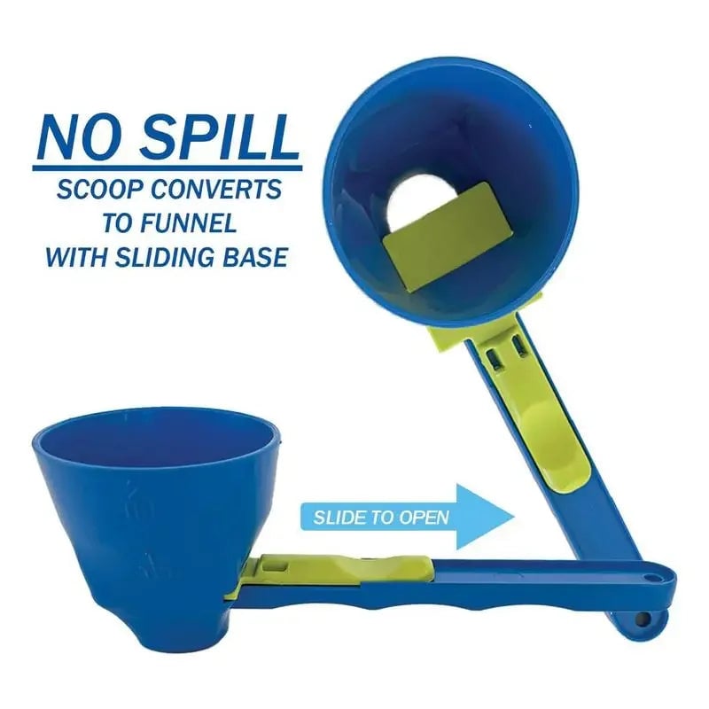 2-in-1 Measuring Scoop Funnel Set - Coffee Protein Flour Kitchen Tool