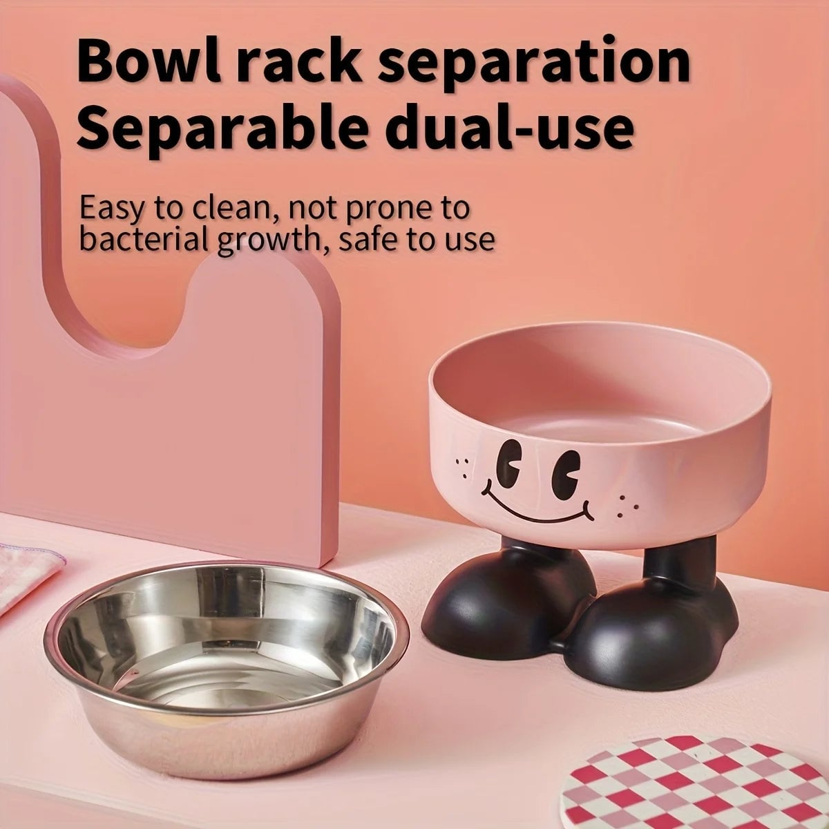 Stainless Steel Elevated Dog Cat Bowl - Raised No Spill Pet Feeder
