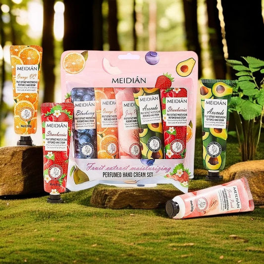 5-Piece Fruit Scented Hand Cream Set - Moisturizing Care Mask