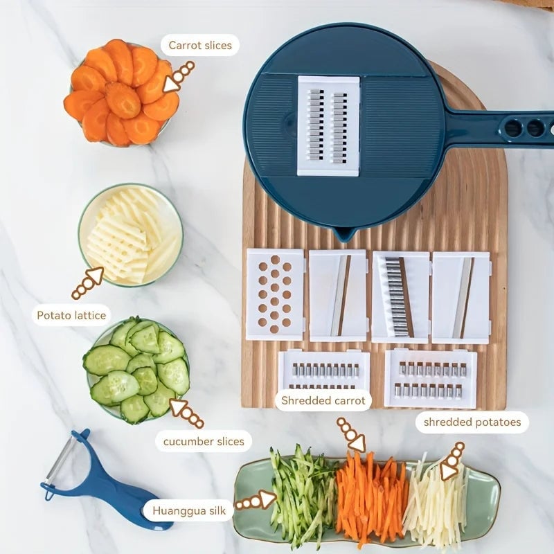 12-in-1 Commercial Vegetable Chopper Slicer Grater Multi-Functional