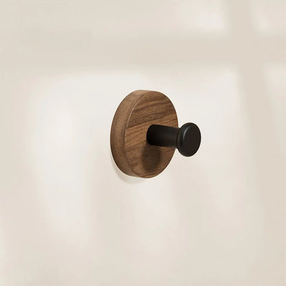 Self-Adhesive Natural Wood Wall Hooks - Modern Coat Hat Key Hanger