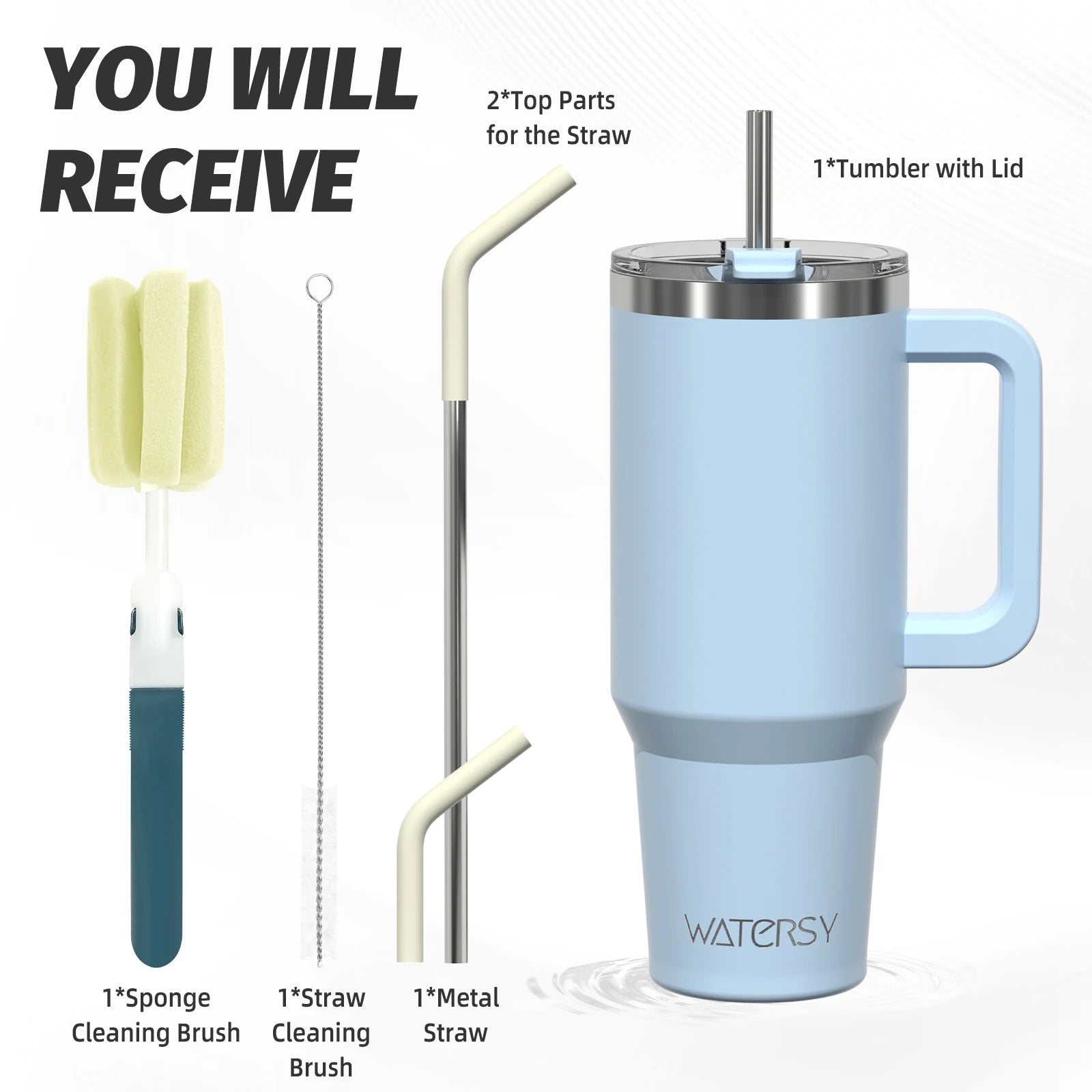 304 Stainless Steel Vacuum Insulated Tumbler 20oz/30oz/40oz Handle