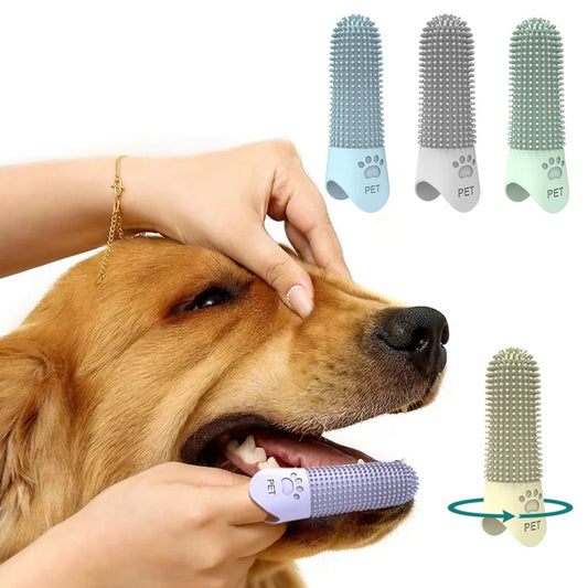 Silicone Pet Finger Toothbrush - Cat Dog Teeth Cleaning Tartar