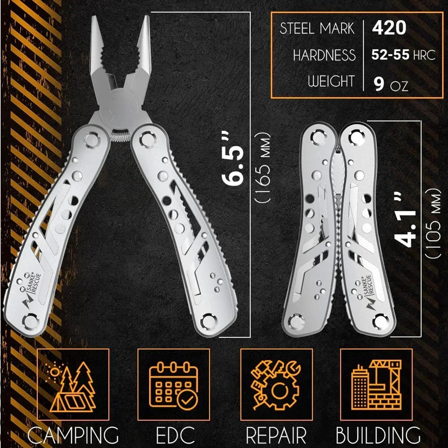 24-in-1 Multitool Pliers Professional Survival Camping Hunting